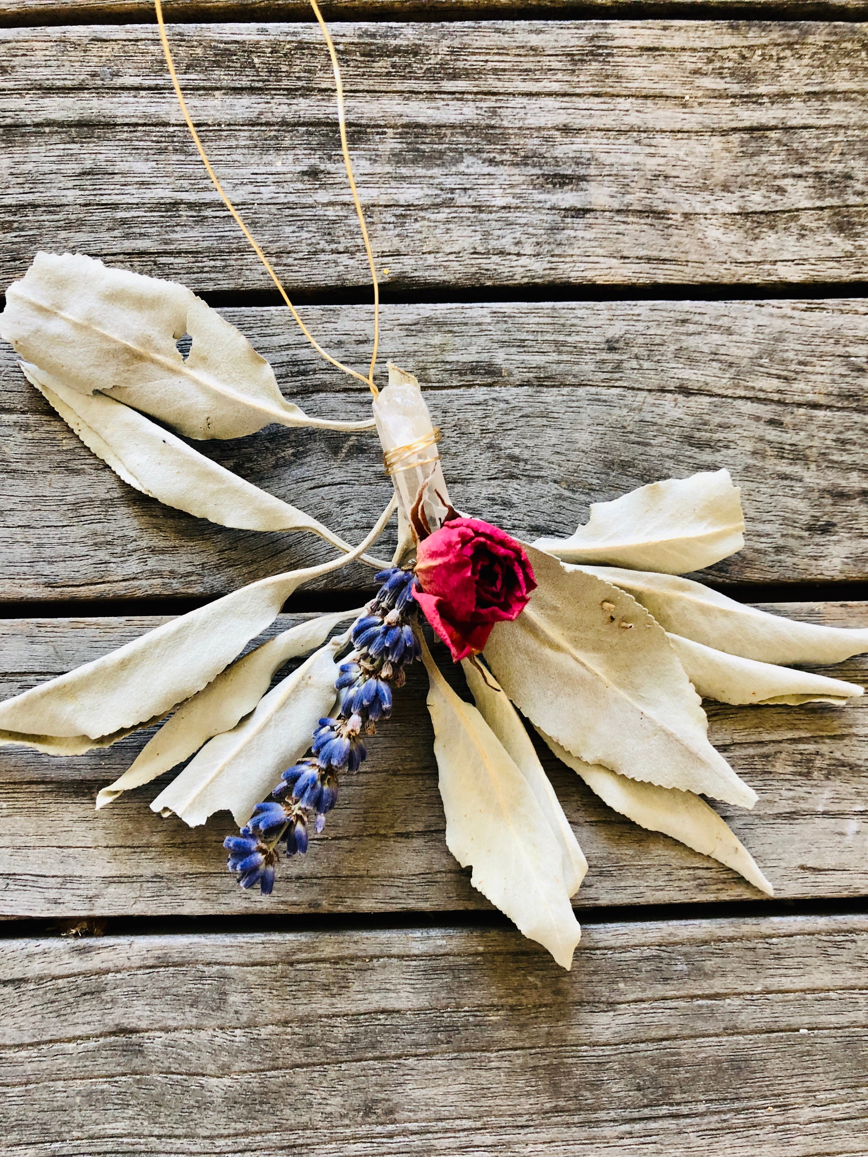 Sage Wand Ornaments with Crystals