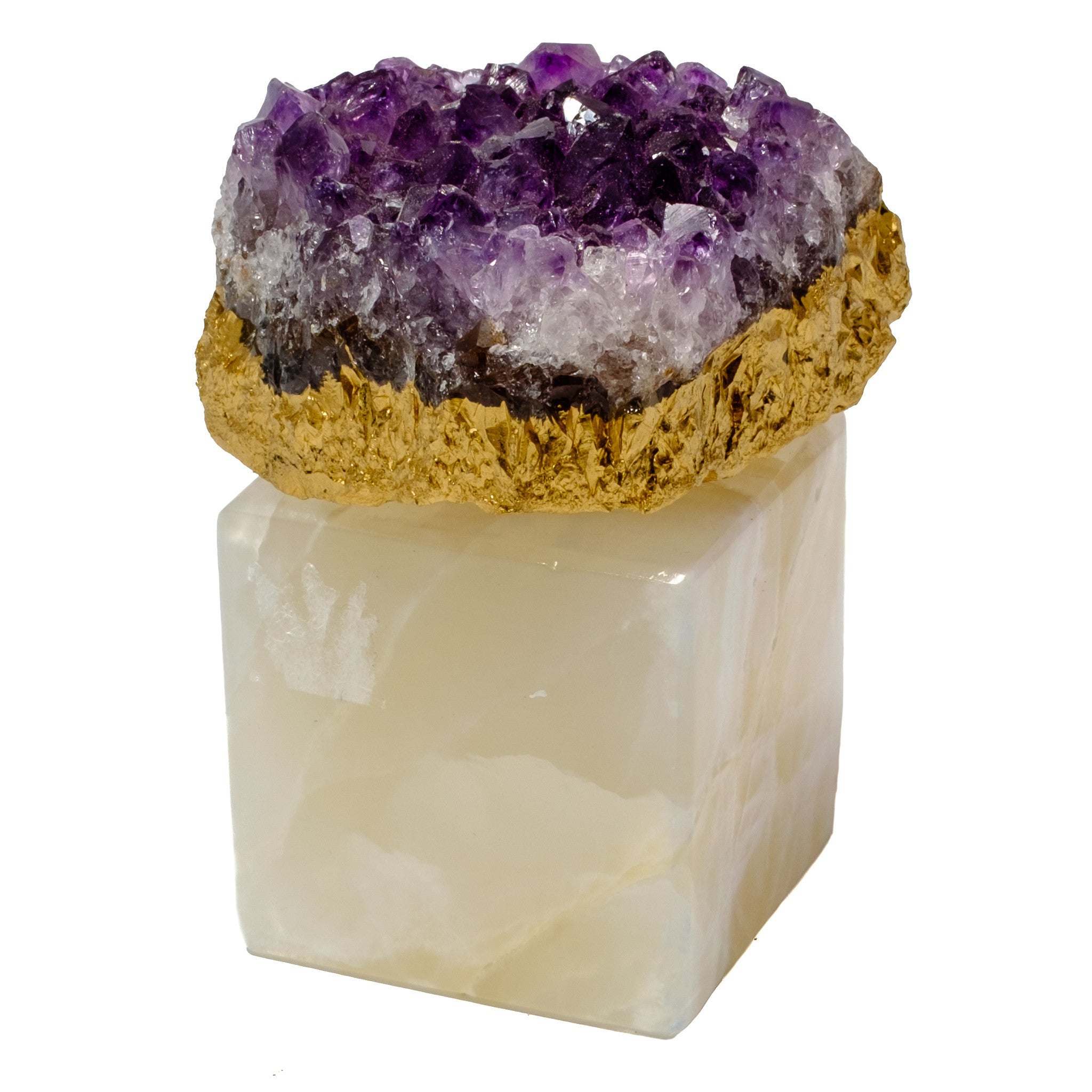 Amethyst Cluster On A Onyx Stand Paper Weight