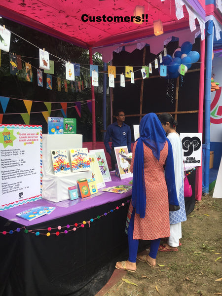 book stand at outdoor fair