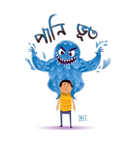 rakibul illustration boy and monster