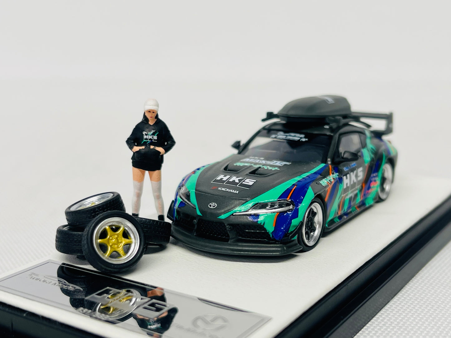 Toyota Supra HKS Livery . With extras . Type 1 . By Time Micro . 1/64 . New & Boxed
