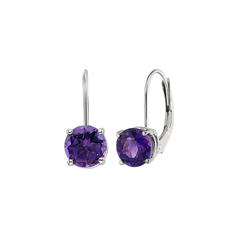 leverback birthstone earrings