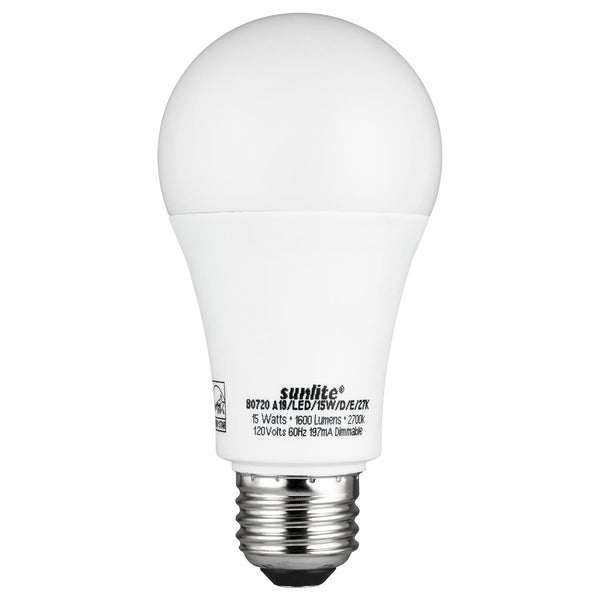 SUNLITE 80722-SU 15 Watt LED Lamp Medium (E26) Base White –