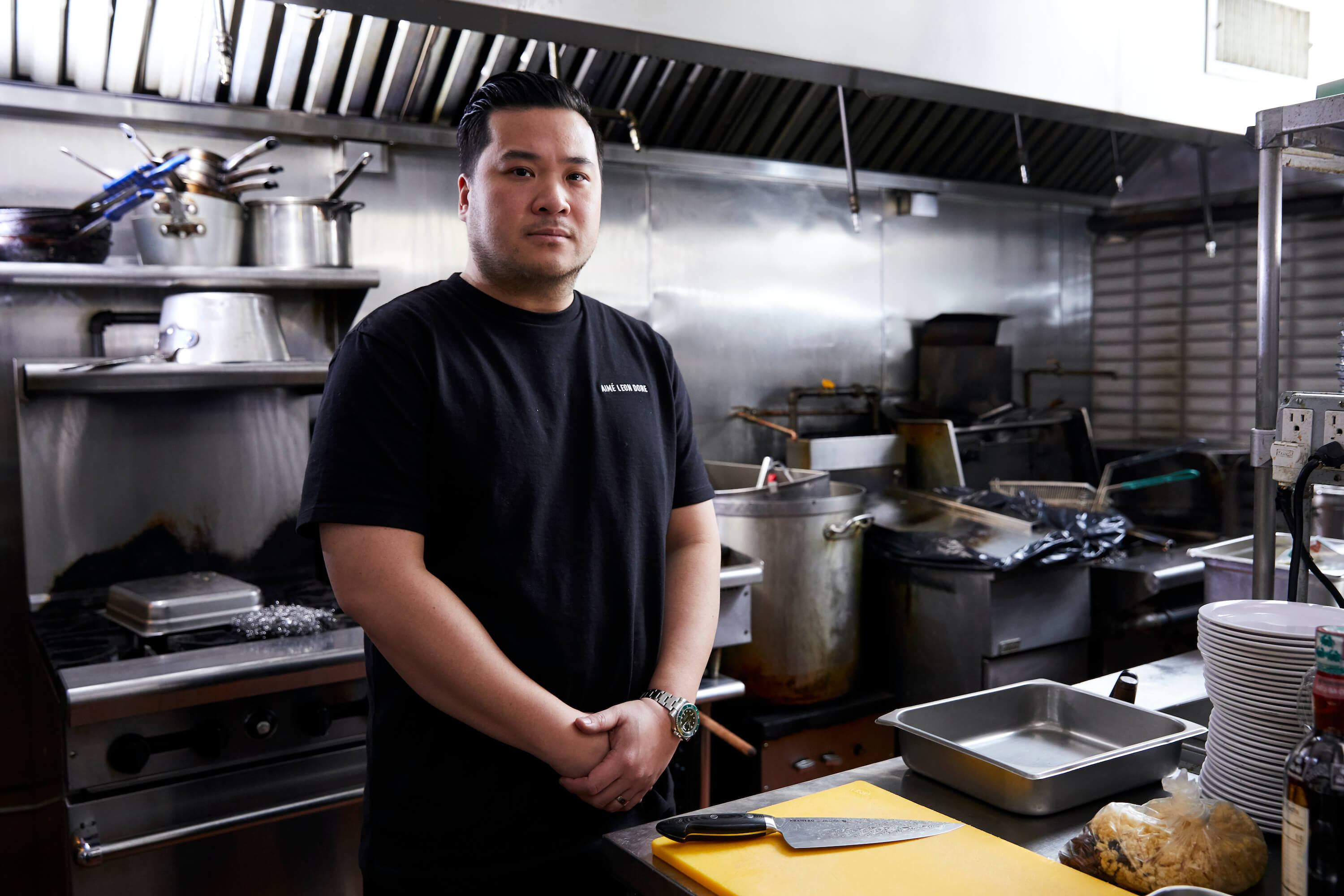Jimmy Ly in the kitchen of Madame Vo, NYC