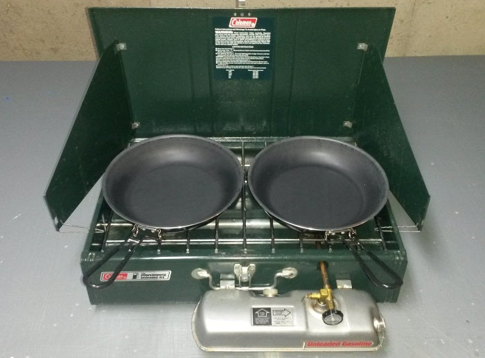 Coleman 414 with fry pans