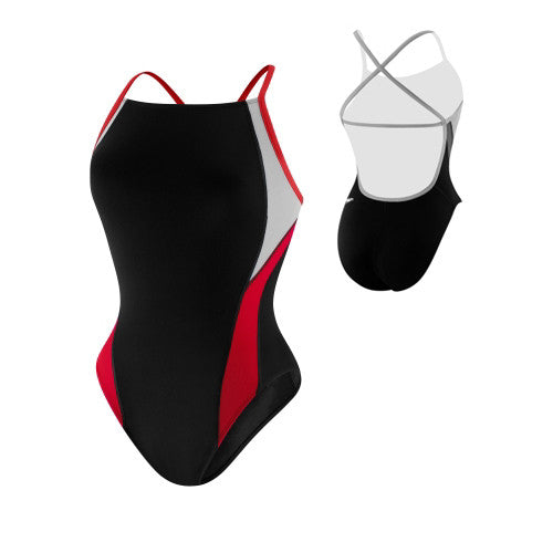 Speedo Launch Splice Poly Crossback Black/Red 26 Youth