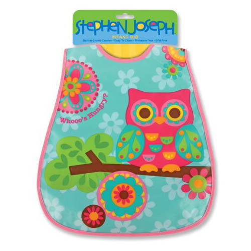 Stephen Joseph Wipeable Bibs Owl