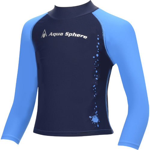 AquaSphere LS Boys Rashguard Navy/Blue 6 youth