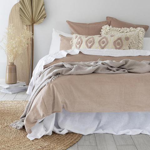 Sloane Cordoroy quilt cover set in beautiful soft shell pink colour