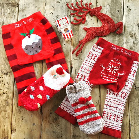 Festive Leggings and Slipper Socks at Our Kid