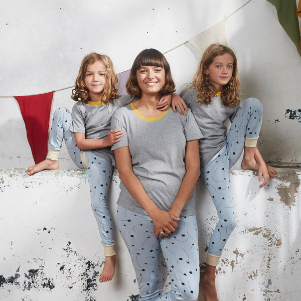 Mother Of Daughters Clemmie Hooper models new season sleepwear by The Bright Company