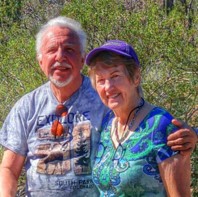 Bernie and Linda Nagy hiking to find wildflowers