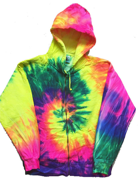 tie dye zipper hoodie