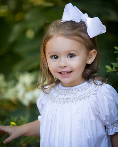 Big Satin hair bow white