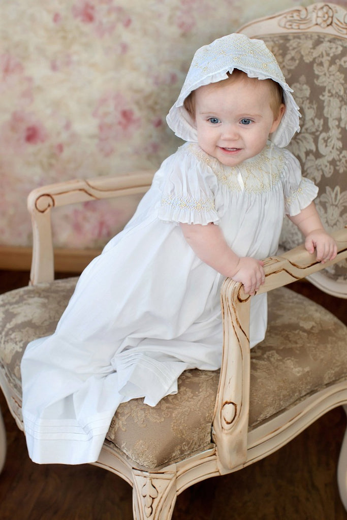 christening gown and bonnet