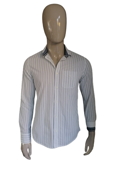 vegetarisch Asser Soepel Gaastra shirt. White blue striped. Size M. | EcoGents