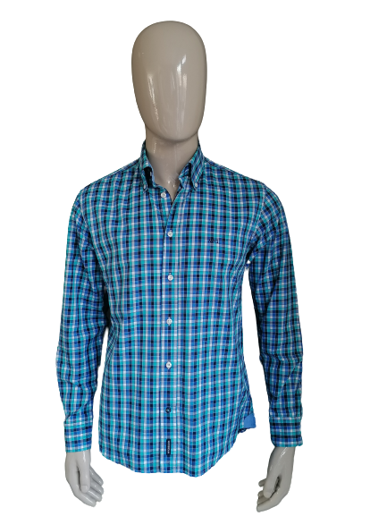 salami Manieren Piepen McGregor overhemd. Blauw Geblokt. Maat M. | EcoGents