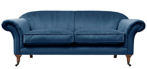 Royal blue velvet sofa
