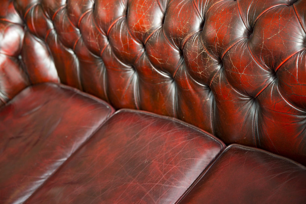 Damaged leather sofa