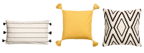 Jacquard weave throw pillows