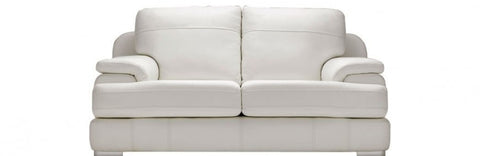 White softgrain 2 seater sofa