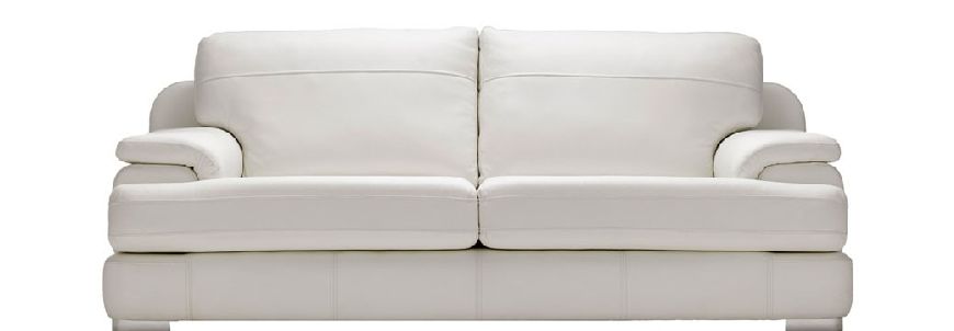 Minimalist white leather sofa