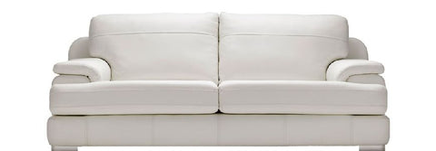 Minimalist white leather sofa