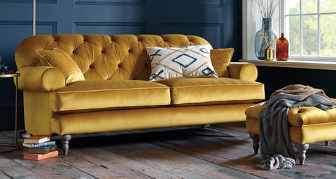 Gold velvet sofa