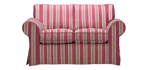 Striped 2 seater loose cover sofa