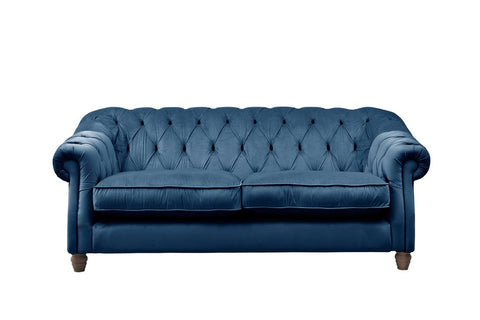 Blue velvet sofa