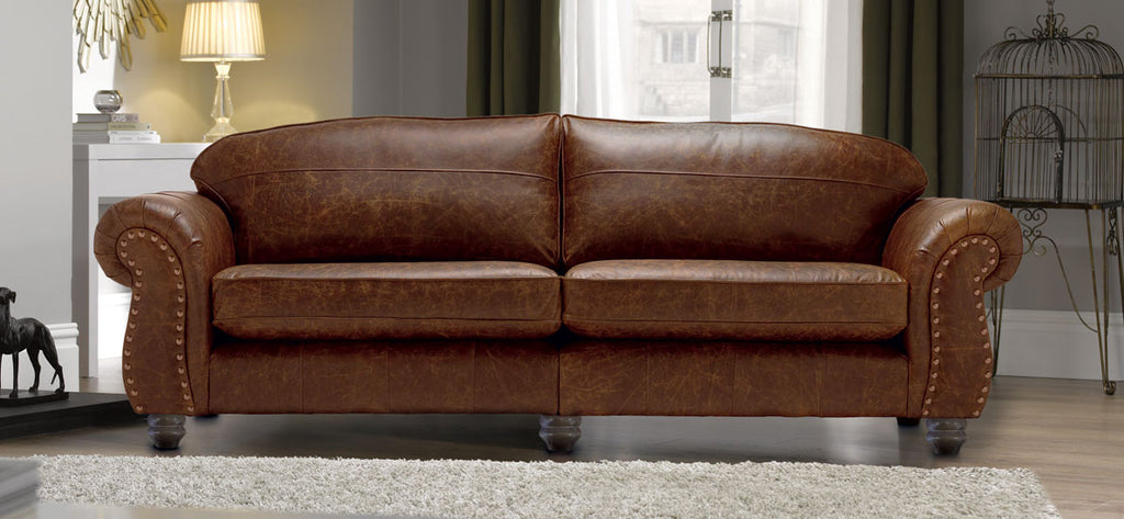 Burlington vintage leather sofa