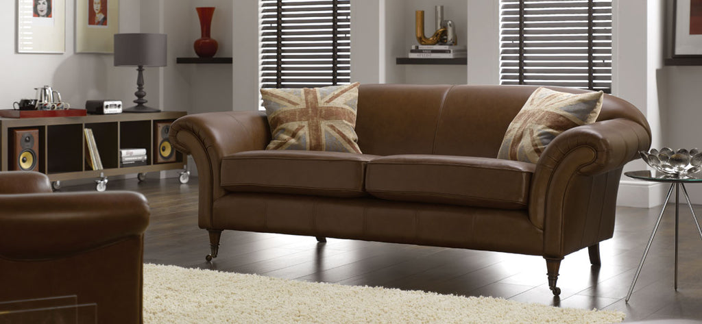 three seater softgrain leather sofa