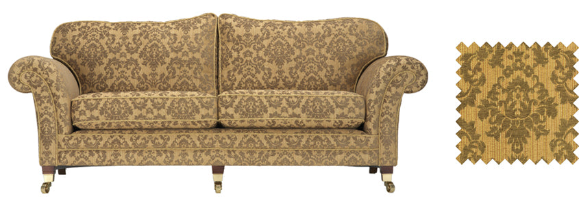 Traditional gold floral sofa