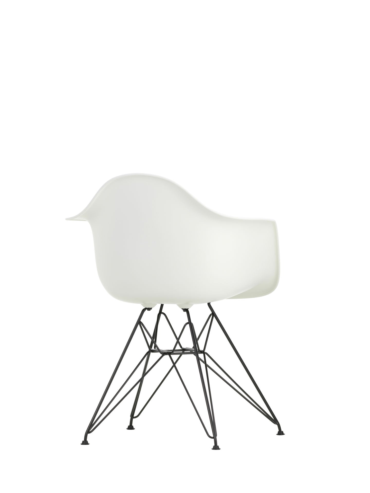 zakdoek revolutie mannelijk Vitra Eames DAR eetkamerstoel met arm zwart gepoedercoat wit – HelloChair