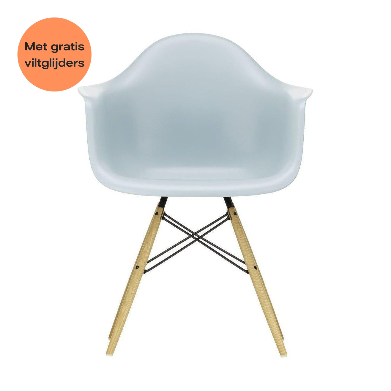 niemand bijstand Ecologie Vitra Eames DAW eetkamerstoel met arm essen ijsgrijs – HelloChair