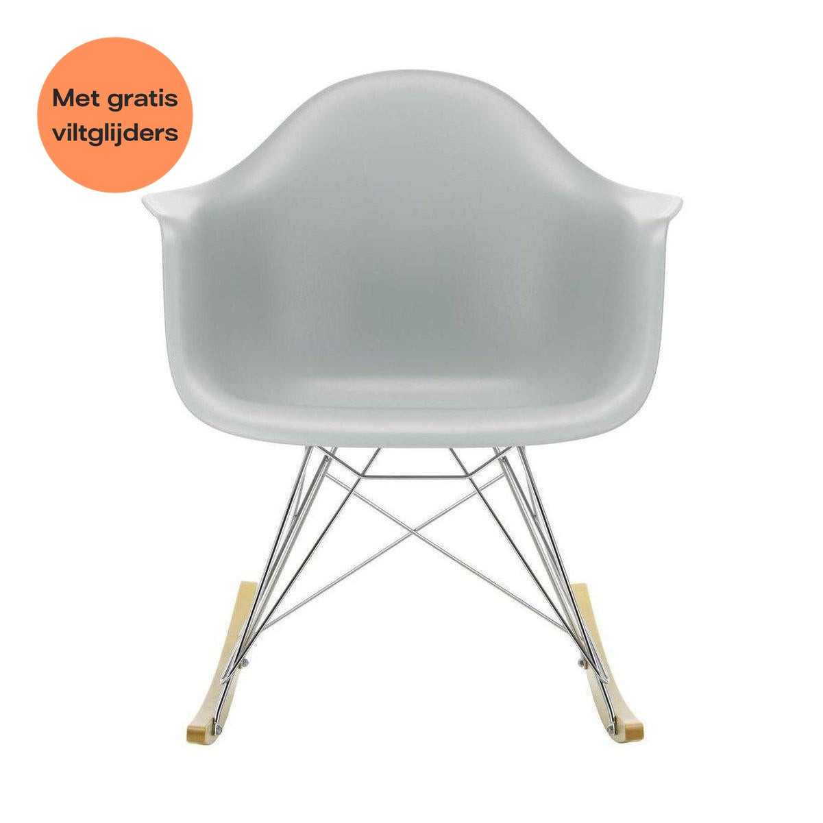 Eames RAR schommelstoel esdoorn chroom light – HelloChair