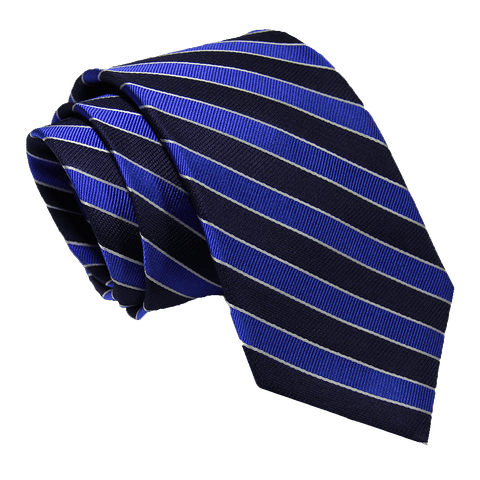 regimental blue navy striped silk tie