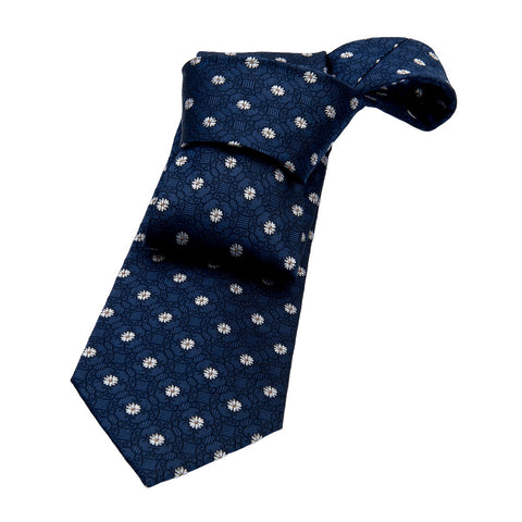 The Dark Knot Blue Foulard Silk Tie