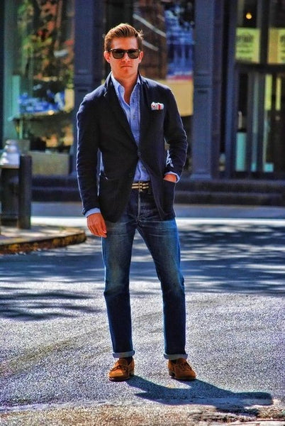 How to Wear Dark Denim with a Blazer