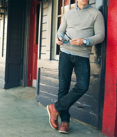 Dark Denim Paired with a Sweater