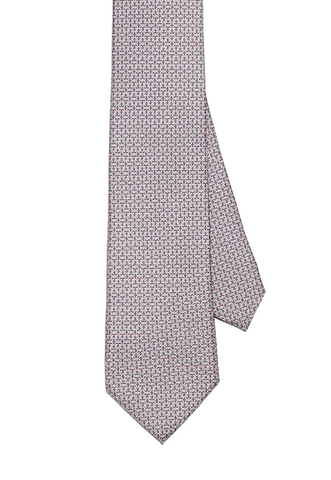 Ferragamo Grey Printed Silk Tie