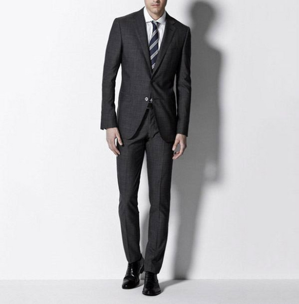 Charcoal Grey Suit & Black Shoes
