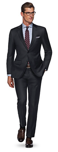 Charcoal Grey Suit & Brown Shoes