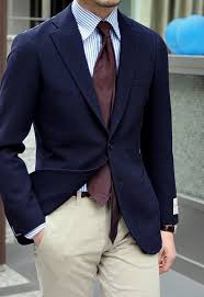 Navy Blazer and Burgundy Tie