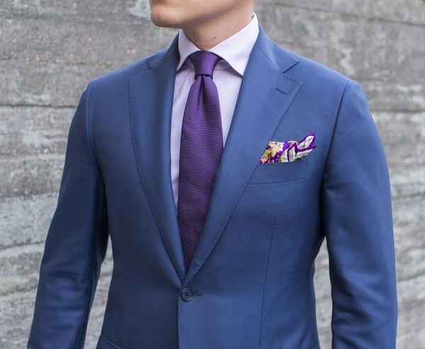 Navy Suit, Lilac Shirt & Purple Tie
