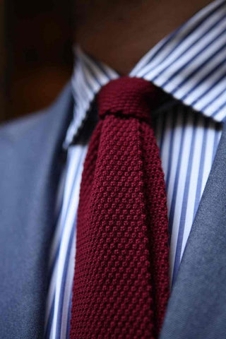 Burgundy Knitted Tie