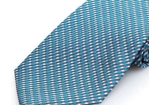 Tom Ford Basket Weave Blue Silk Tie