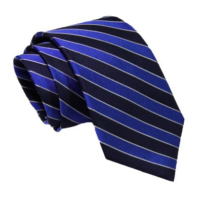 Navy and Blue University Striped Tie
