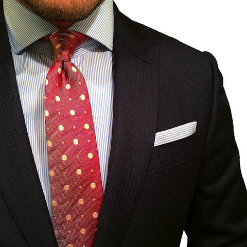 Burgundy and White Polka Dot Silk Tie