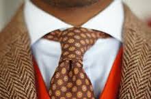 Brown abstract woolen tie